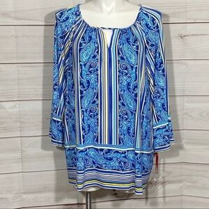 NWT Ruby Rd. Striped Paisley Tunic Top Size 2X